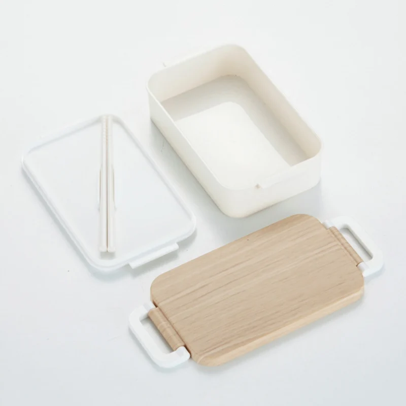 Портативный пластиковый Ланч-бокс квадратный Bento box открытый контейнер для еды для пикника для студентов