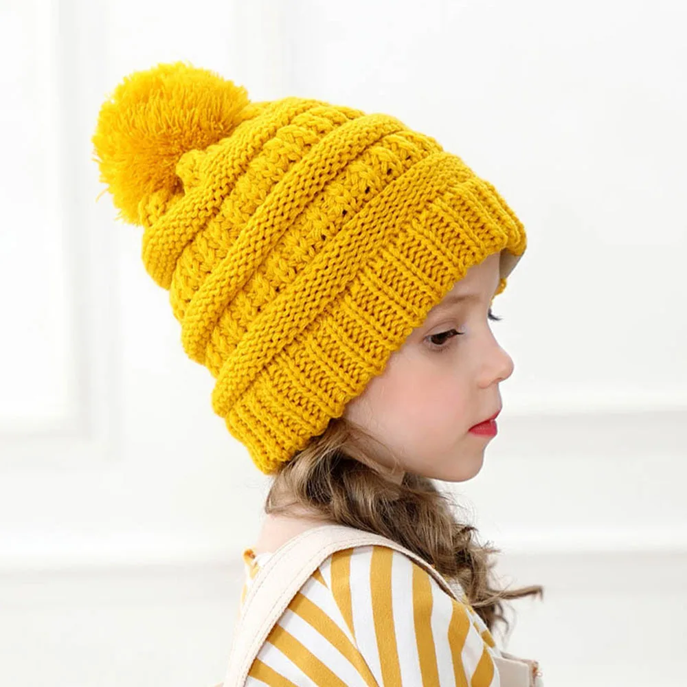 11 Color Ball Children's Beanies With Logo Winter Knitting Hat Ins Style Boys And Girls Leisure | Аксессуары для одежды