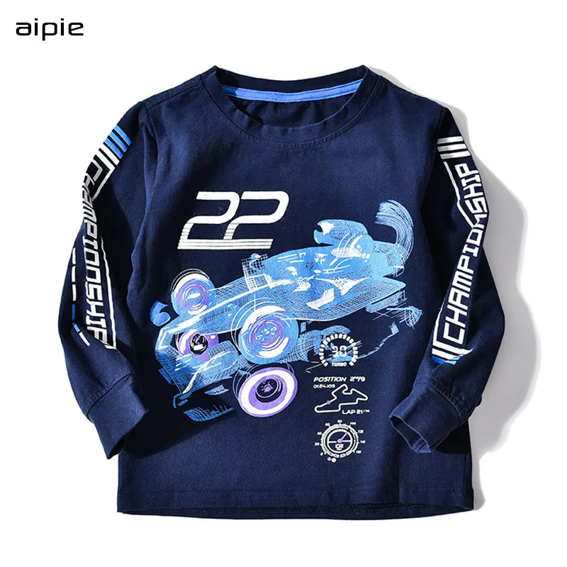 

Kids T-shirts Print Racing car pattern Long sleeves Children boys t-shirts clothing cotton 100%