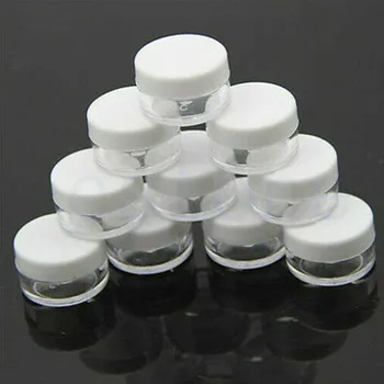 

5pcs 2g/3g/5g/10g/15g/20g Plastic Clear Cosmetic Jars Container White Lid Lotion Bottle Vials Face Cream Sample Pots Gel Boxes