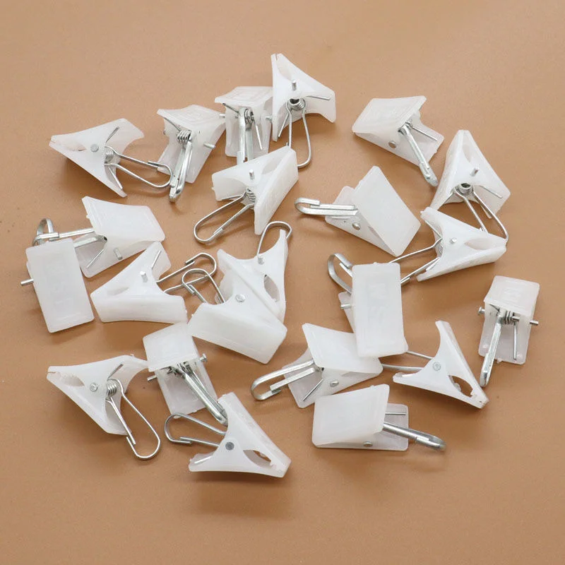 100pcs 50pcs Curtain Clip Window Hardware White Plastic Shower Curtain Clip Home Tools Accessories Curtain Installation E12020