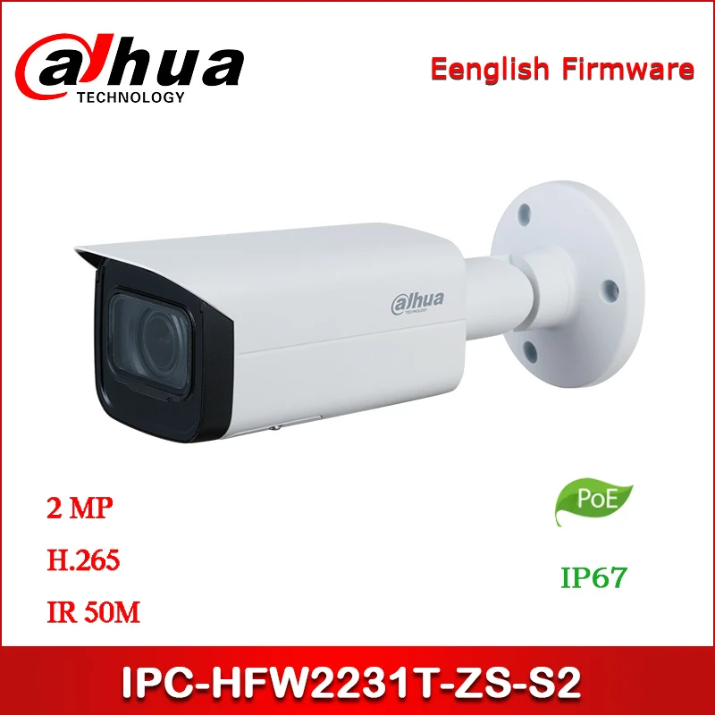 

Dahua IP camera IPC-HFW2231T-ZS-S2 2MP WDR IR Bullet Network Camera support POE starlight Upgraded version of IPC-HFW2231T-ZS