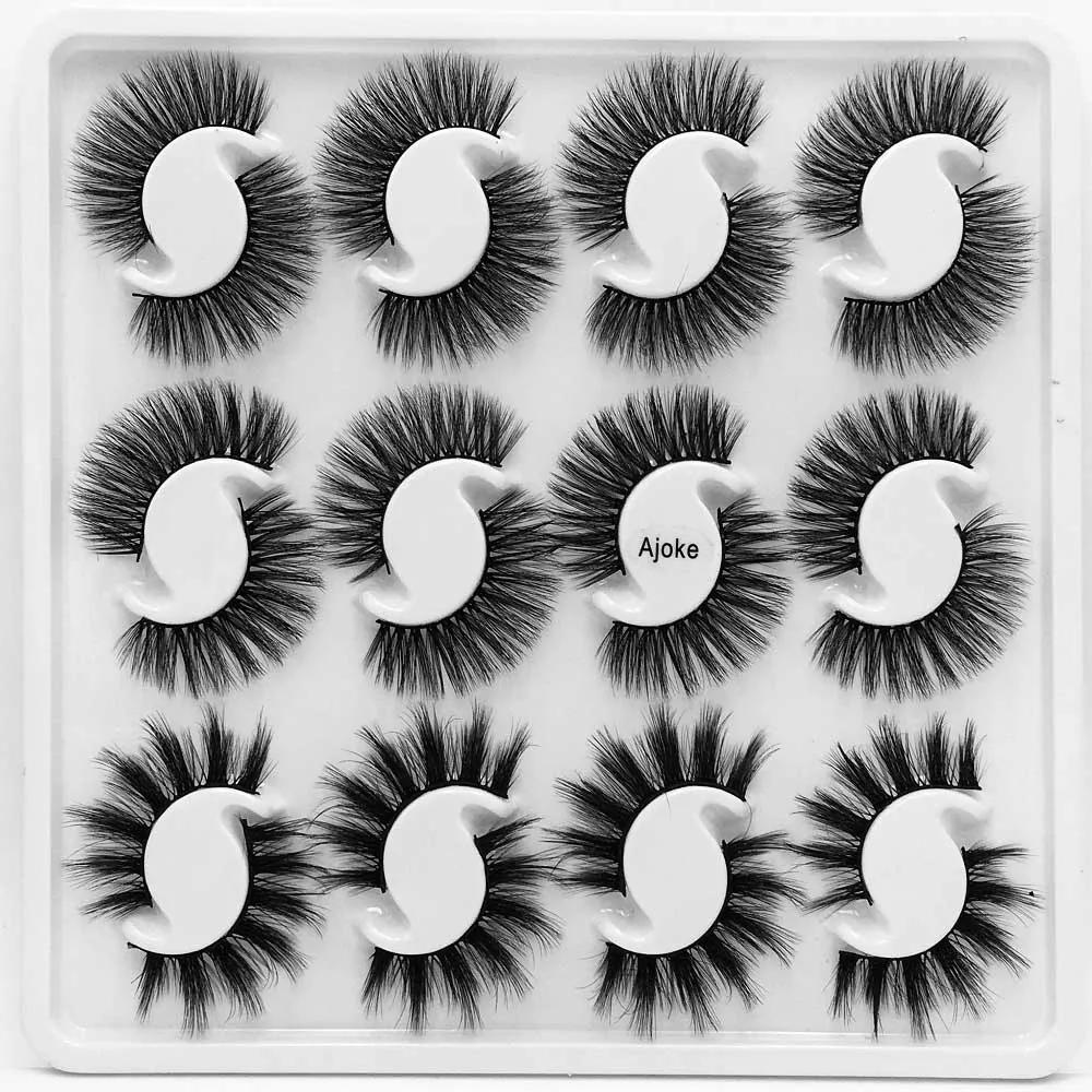 SEXYSHEEP 12 pairs 20mm natural 3D false eyelashes fake lashes makeup kit Mink Lashes extension mink eyelashes maquiagem - Цвет: Ajoke