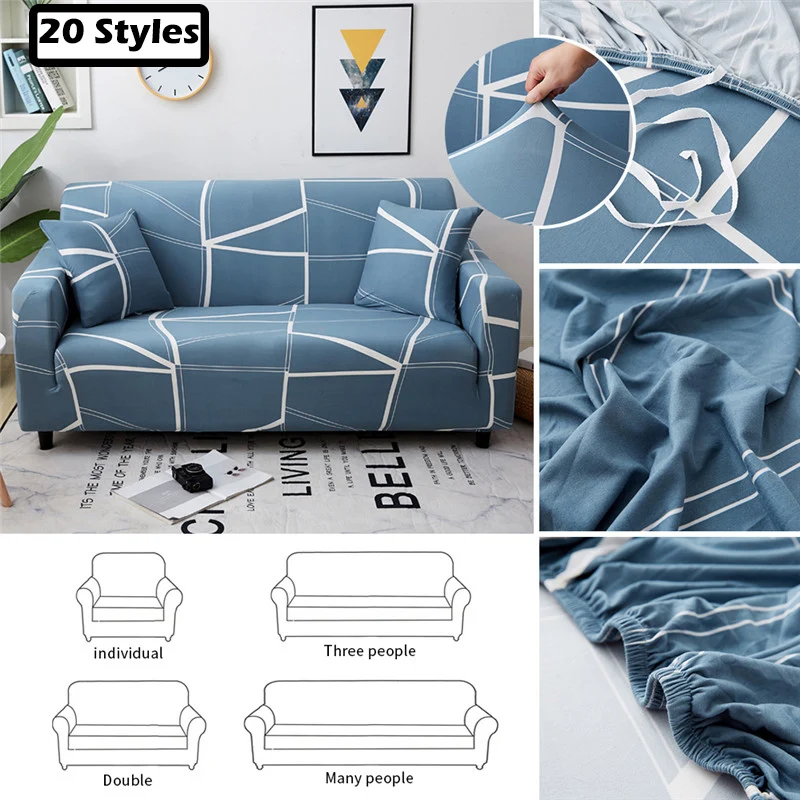 

1/2/3/4 Urijk Elastic Sofa Cover It Needs Order 2 Pieces Covers for L-shape Corner Sectional Plaid Sofa Cover Seater Living Room