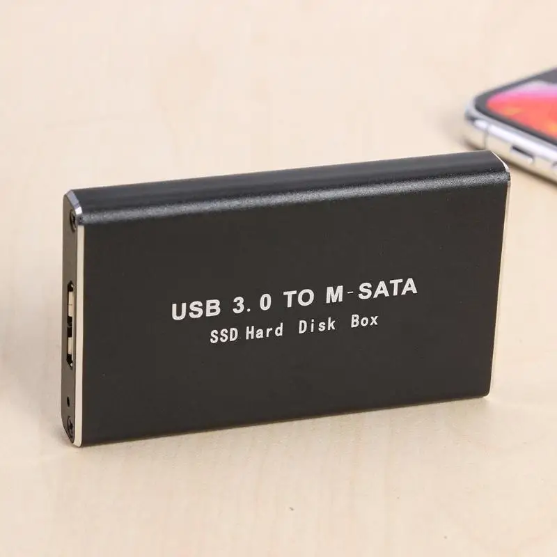 Мини USB 3,0 для mSATA HDD Box SSD жесткий диск адаптер чехол жесткий диск HDD корпус алюминиевый сплав внешний жесткий диск чехол