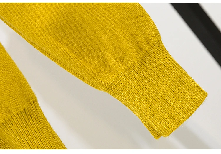 Trytree осень зима комплект из двух предметов Повседневные пуловеры с бантом трикотаж свитер+ юбка на молнии мини мода офис леди 2 шт комплект