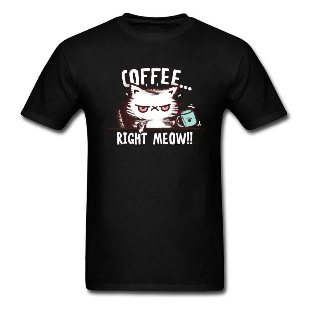 Coffe_right_meow_357 Cotton Fabric Boy Short Sleeve T Shirt 3D Printed Summer/Fall T-shirts Geek Tee Shirts Newest Round Collar Coffe_right_meow_357 black