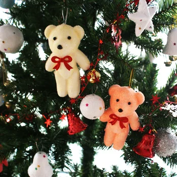 

Christmas tree decoration pendant color foam bear 13cm Christmas bear pendant plush cartoon christmas decorations navidad 2019
