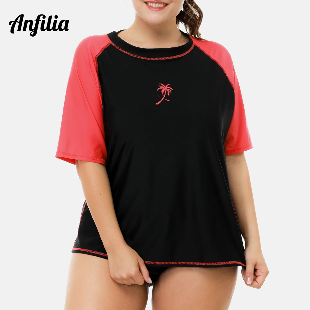 Women Plus Size Rashguard Top Swimwear Swimsuit Shirts Running Diving Shirt UPF 50+ UV-Protection Beach Wear