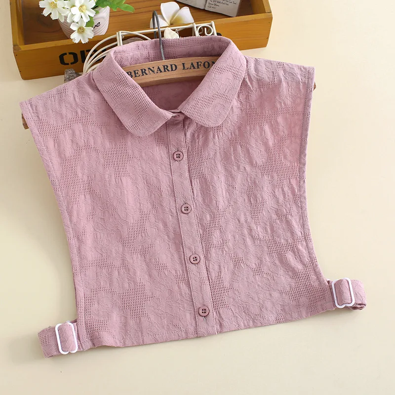 B349 Fake Collar Женская рубашка с отложным воротником, в полоску, из хлопка, со съемными оборками, с элегантным съемным воротником, воротник с имитацией воротника, кардиган на пуговицах, блузка, топы - Цвет: B349 Fake Collar