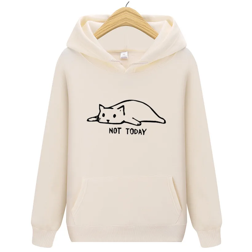 Толстовка Kawaii Cat Мужская не сегодня забавный графический свитшот для