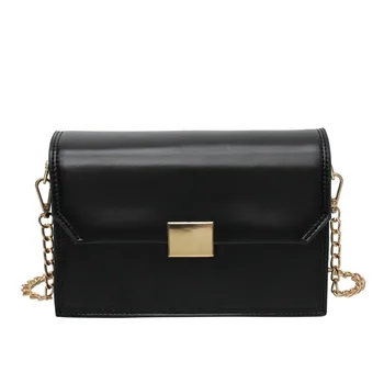 

Foreign Air Small Bag Female Shoulder Bag Fashion Chain Wild Diagonal Small Square Bag Black