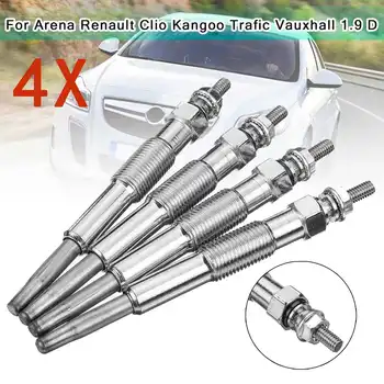 

4Pcs Diesel Car Heater Glow Plugs Fit For Arena For Renault Clio Kangoo Trafic for Vauxhall 1.9 D