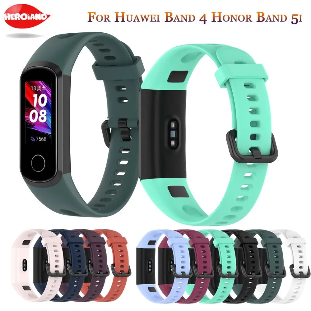 

Ремешок сменный силиконовый для наручных часов HUAWEI Band 4 / Honor Band 5i, мягкий спортивный браслет с пряжкой, аксессуар для умных часов