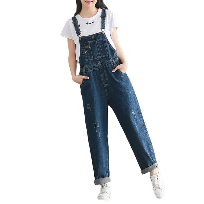 

2019 New autumn Plus Size Women Denim Jumpsuits Pants Loose Casual Wide Leg Denim Overalls Women Fat MM Jumpsuit Rompers NW2133