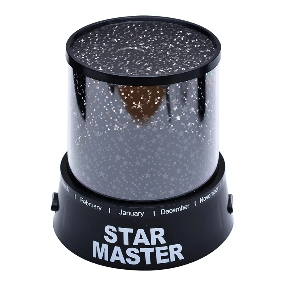 Светодиодный проектор с ночным светом, звездное небо, звезда, луна, мастер, для детей, для детей, для сна, яркие проекционные лампы с USB - Испускаемый цвет: black
