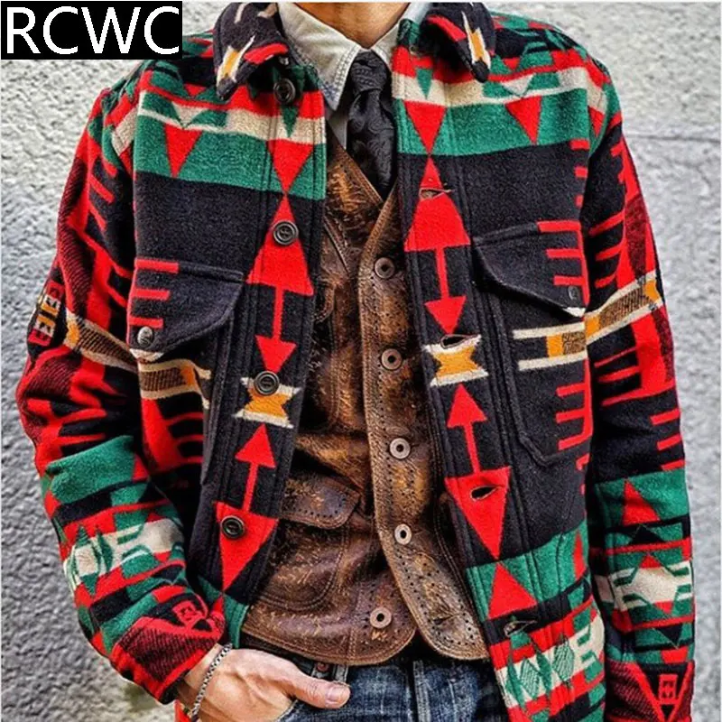 

Men's Jackets Autumn and Winter 2020 Casual Loose Floral Three-Dimensional Patch Pocket Printing Single-Breasted Lapel Jacket