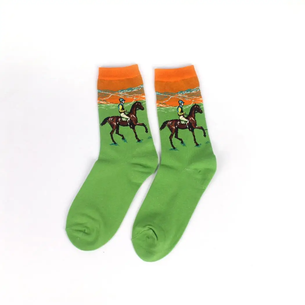 

Men Casual Soft Deodorant Breathable Print Standard Mid Tube Sweat, Shape, Anti-friction, Socks