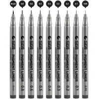 1pcs Fine Point Black Pigment Liner Brush Pen Waterproof Archival Ink Micro Art Marker pens for Drawing Paint Sketch design F986 1