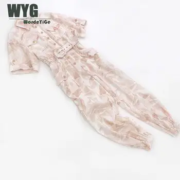 

Australia Fashion Top Quality Jumpsuits Women 2020 Spring New Holiday Style Cotton Linen Blend Short Sleeve One-piece Overall