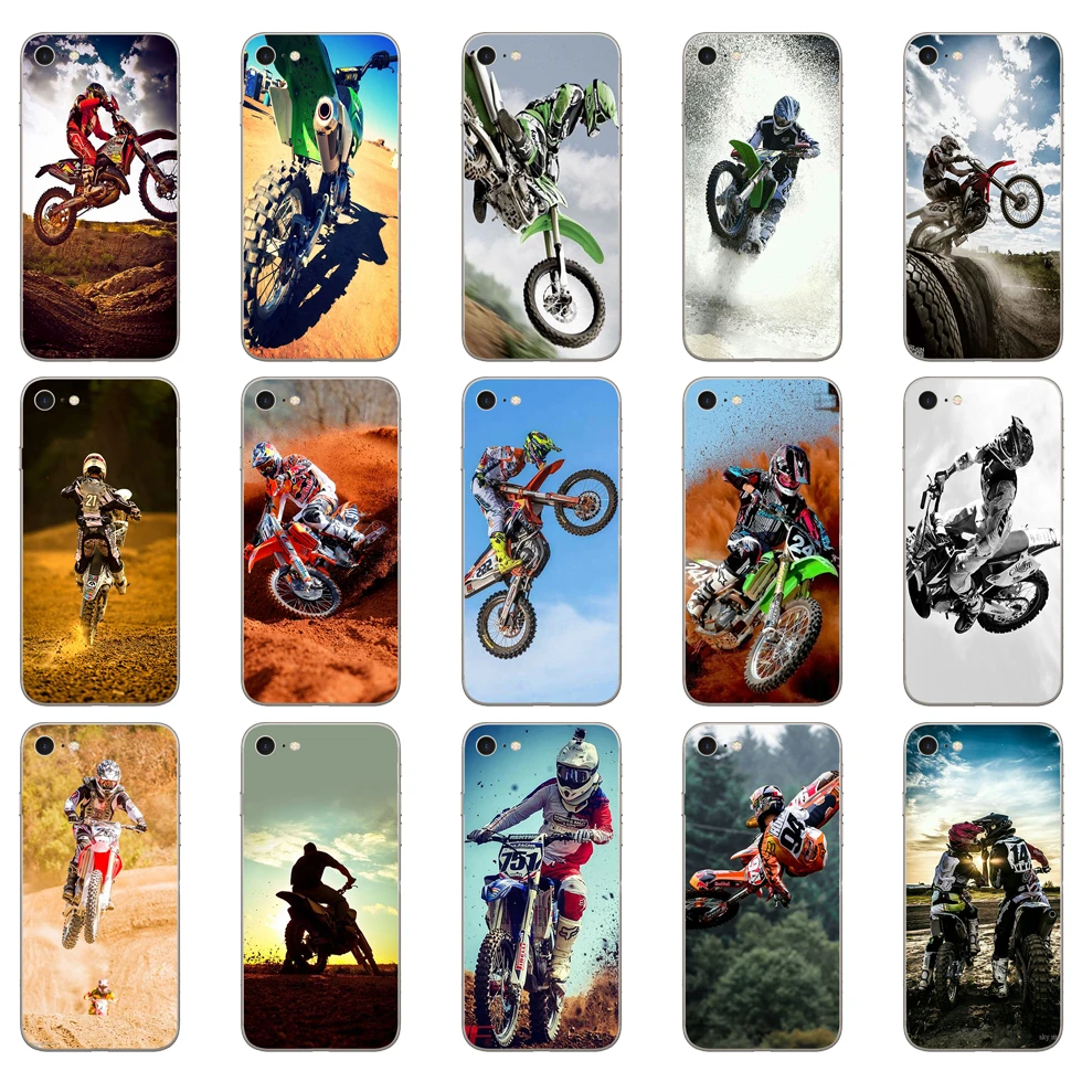 49DD Motocross moto cross dirtbikes Soft Silicone Cover Case for iphone 5 5s se 6 6s 8 plus 7 7 Plus X XS SR MAX case iphone 7 cardholder cases