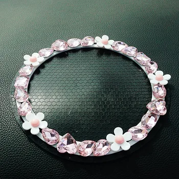 

Nile Crystal Ornament Anti-slip Mat Silicone Decoration Car Dashboard Daisy Flower Auto Interior Accessories for Women Girls