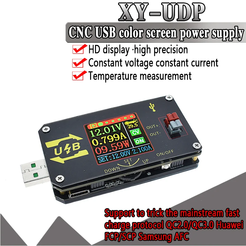 XY-UDP 15 Вт Цифровой USB DC-DC конвертер CC CV 0,6-30 V 5V 9V 12V 24V 2A модуль питания Настольный Регулируемый источник питания