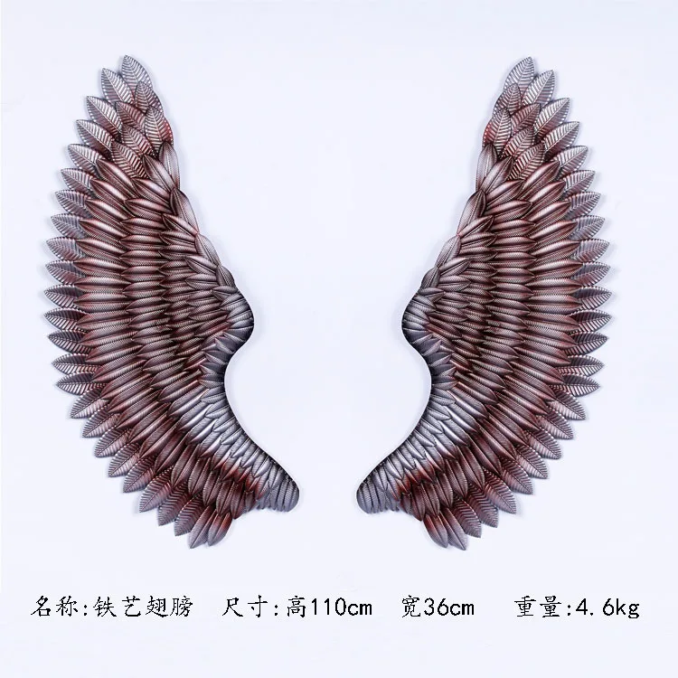 Retro iron wing wall decoration wall hanging wall decoration bar industrial style three-dimensional wall decoration