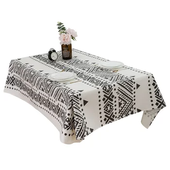 

Oilproof Moroccan Style Rectangular Cover Anti Dirt Restaurant Table Cloth Geometric Pattern Home Kitchen Washable Decorative
