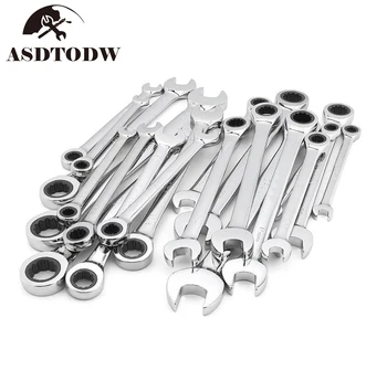 

Ratchet Combination Metric Wrench Set Fine Tooth Gear Ring Torque and Socket Wrench Set Nut Tools for Repair