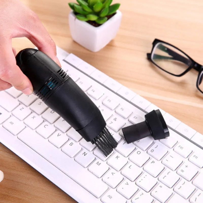 Мини USB Клавиатура пылесос щетка для ноутбука очиститель пыли щетка инструмент для очистки - Цвет: black
