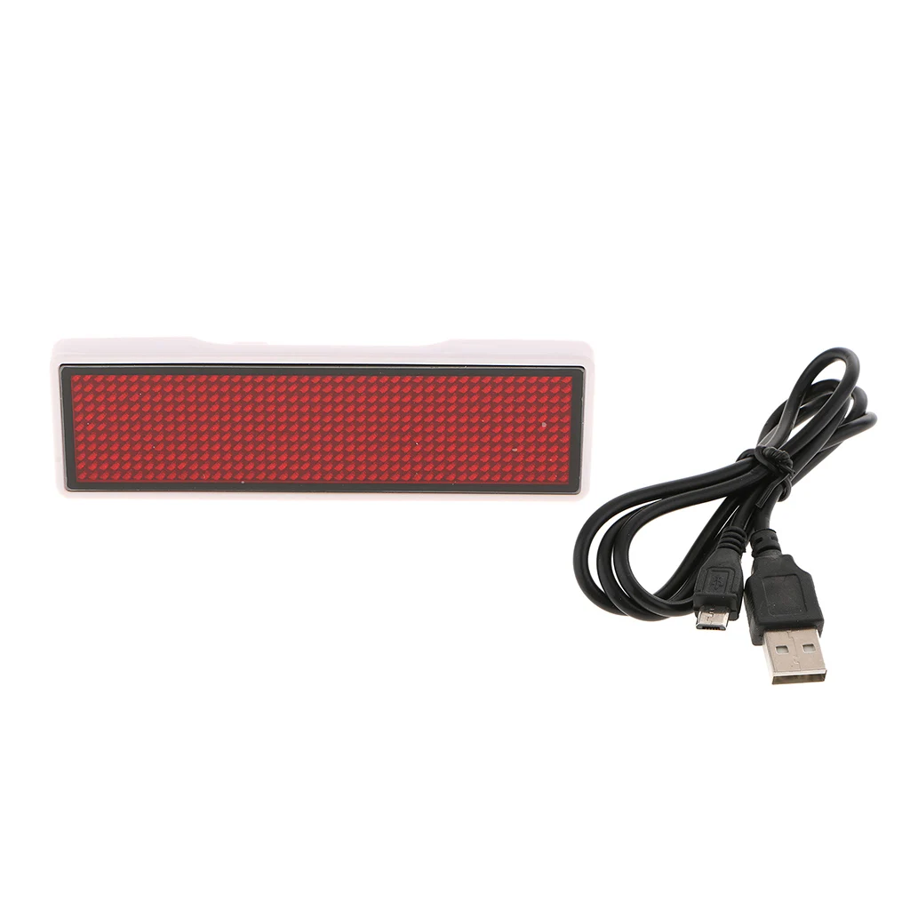 LED Name Tag Business Badge Rechargeable Nametag Card for Restaurant Party Bar Luggage Bag Red/Blue | Автомобили и мотоциклы