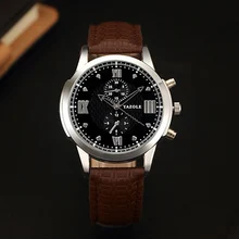 YAZOLE мужские часы Лидирующий бренд роскошные кожаные деловые Аналоговые кварцевые наручные часы Мужские часы montre homme relogio masculino