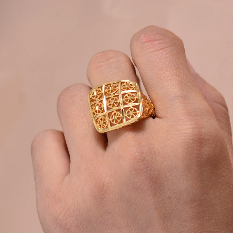 Wando кольцо в эфиопскую клетку золотого цвета для женщин модное Африканское