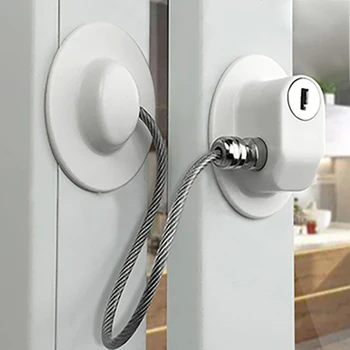 

1 Set Door Window Locks With Keys Baby Protection Children Safety Lock, Multi-functional Closet Drawer Wardrobe Limit Lock