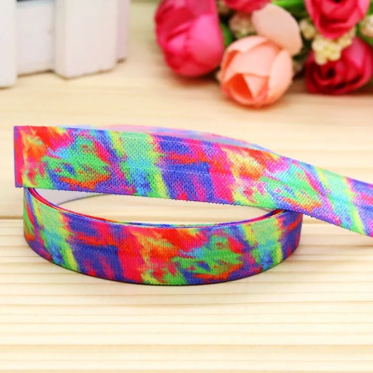 Повязка на голову с радужным принтом Галактики Складывающийся эластичный ободок