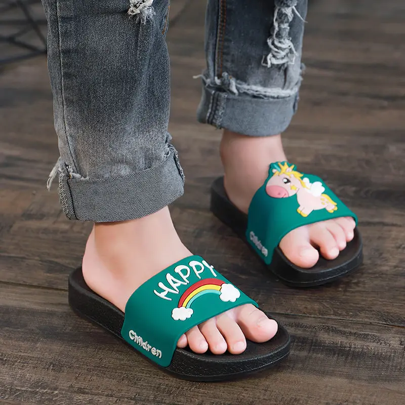 

Childrens home slippers unisex unicorn shoes summer 2020 new arrival flat PVC boys/girls indoor shoes