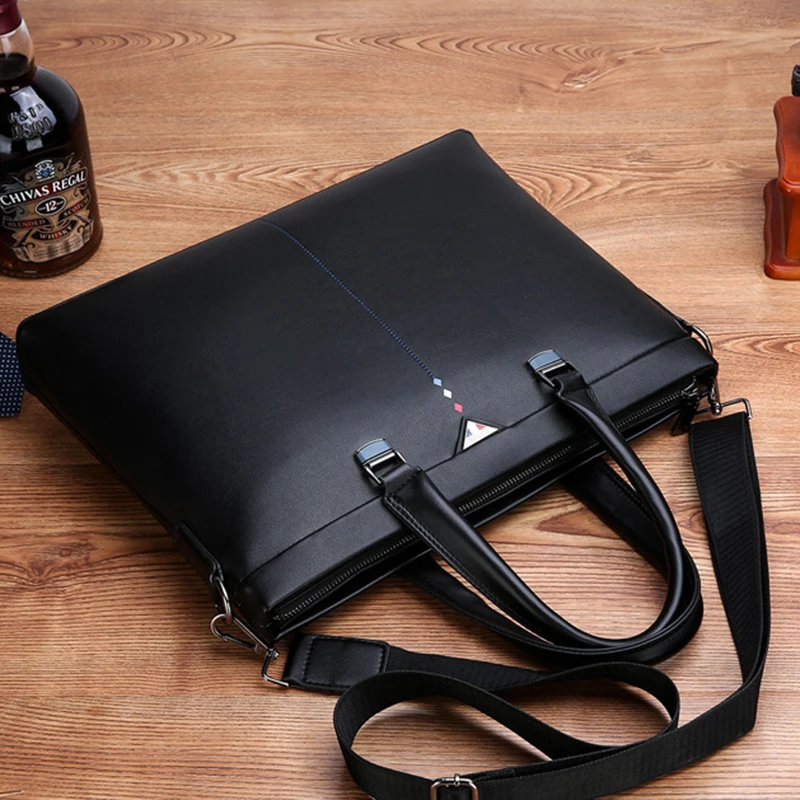 Мужская Высококачественная кожаная сумка для ноутбука, деловой портфель, сумка через плечо, кожаная сумка-мессенджер,, дорожная водонепроницаемая сумка