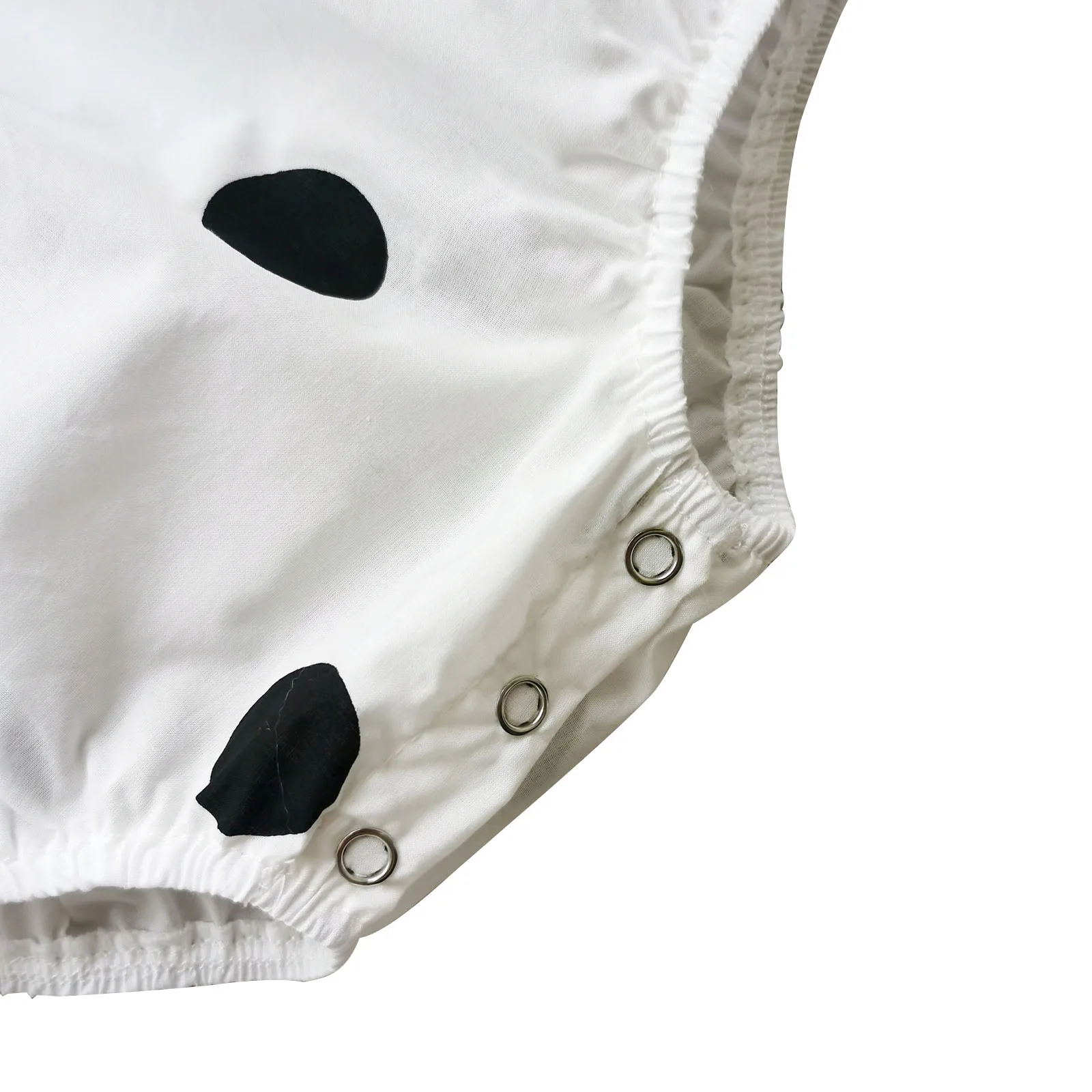 Baby Bodysuit, Baby Clothing-Summer Infant Baby Girls Short Sleeve Bodysuit + Bow Headband Polka Dot Printing Clothing