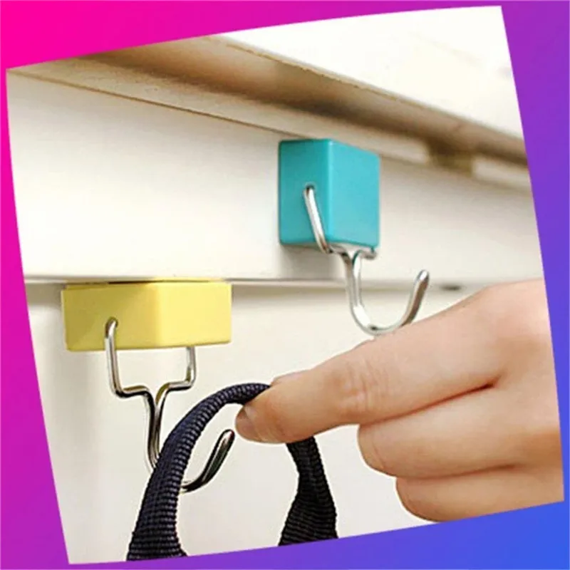 180° Magnetic Hooks With Stickers Set Powerful Strong for Refrigerator Hanger Reusable Strong Magnetic Hooks 40DEC2403