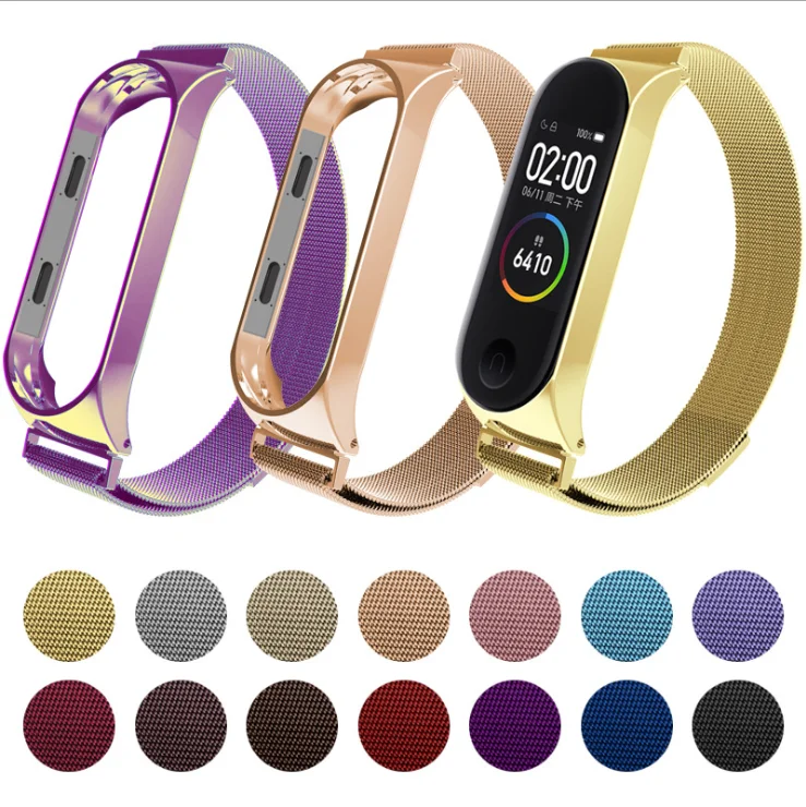 

Smart Watch Strap For Millet 4 Bracelets For Xiaomi 3 Milan Strap Nice Magnetic Loopback Metal Frame Stainless Steel Mesh Belt