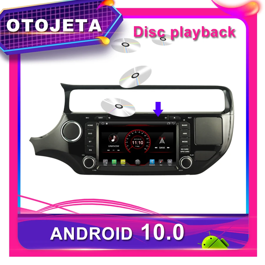 OTOJETA автомобильный dvd-проигрыватель на платформе Андроид 10,0 автомобиля gps для KIA RIO k2 7 дюймов Автомобильный Радио мультимедийная лента рекордер bluetooth навигации
