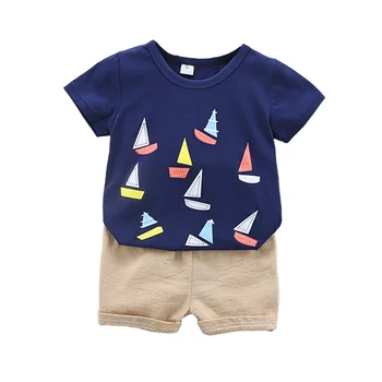

2020 Children Fashion Cotton 2 Pcs Clothes Suit Baby Boys Summer Cartoon Pattern Hedging Short Sleeve Shirt+Shorts