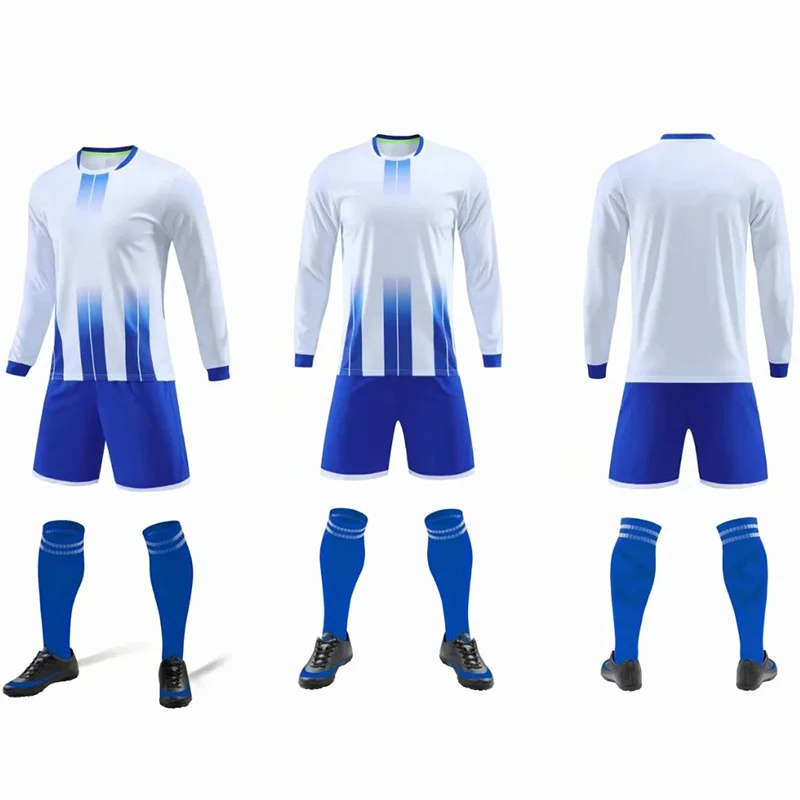 Long sleeve Football Kits Kids Adult Soccer Jerseys Set Men child Futbol Training Uniforms Sport sets Can customize name No