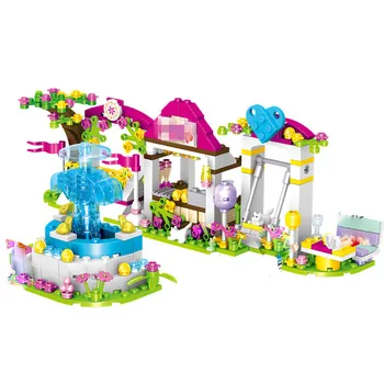 

4 in 1New Sale Girl Friends Princess Leisure Park Learning Building Block Bricks Toys For Children Brithday Gifts