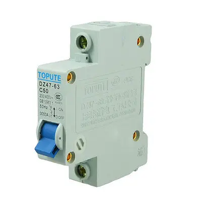 AC 230V 400V 50A однополюсный миниатюрный выключатель DZ47-63