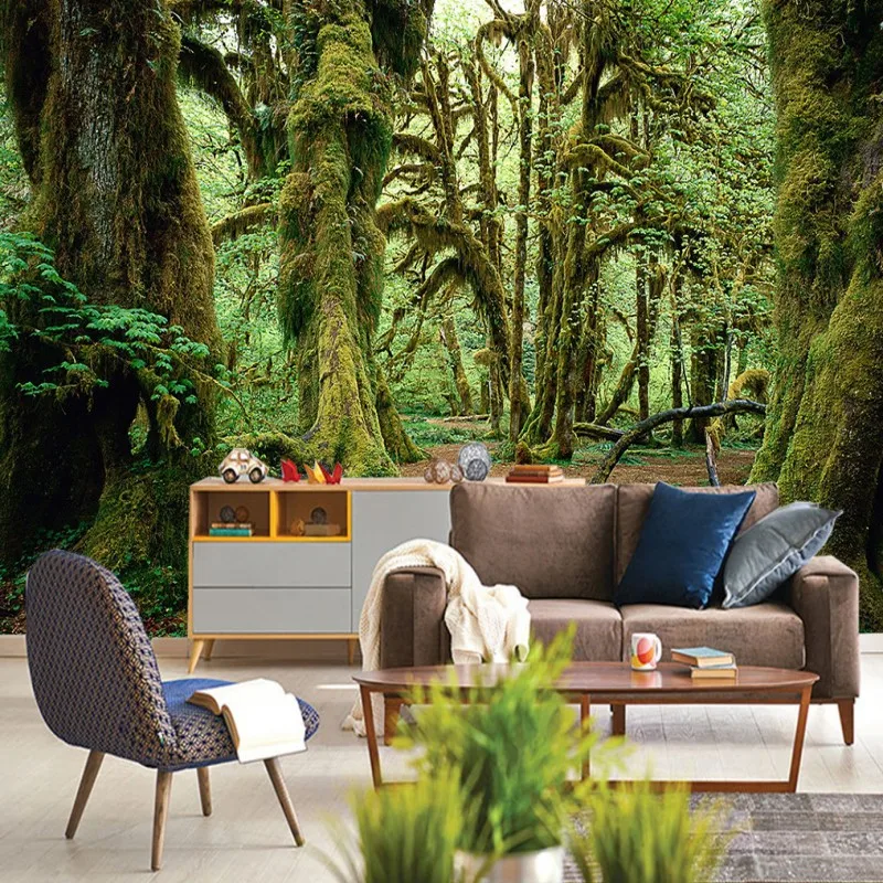 

Drop Shipping Wallpaper Jungle Nature Landscape Tropical Photo Wall Mural 3d Wallpaper Murals Papel Decorativo Pared