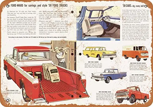 Metal Sign - 1959 Ford Trucks Vintage Look Wall Decor for Cafe Bar Pub Home Beer Decoration Crafts | Дом и сад