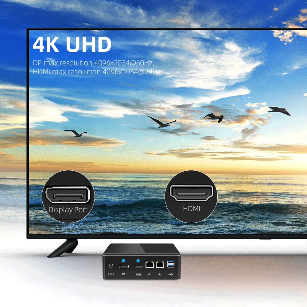 XCY X41 Mini PC 10th Gen Intel Core i7 10510U DDR4 M.2 SSD 8*USB HDMI DP 4K 60fps 2*LAN Type-C WiFi Bluetooth Windows 10 HTPC-4