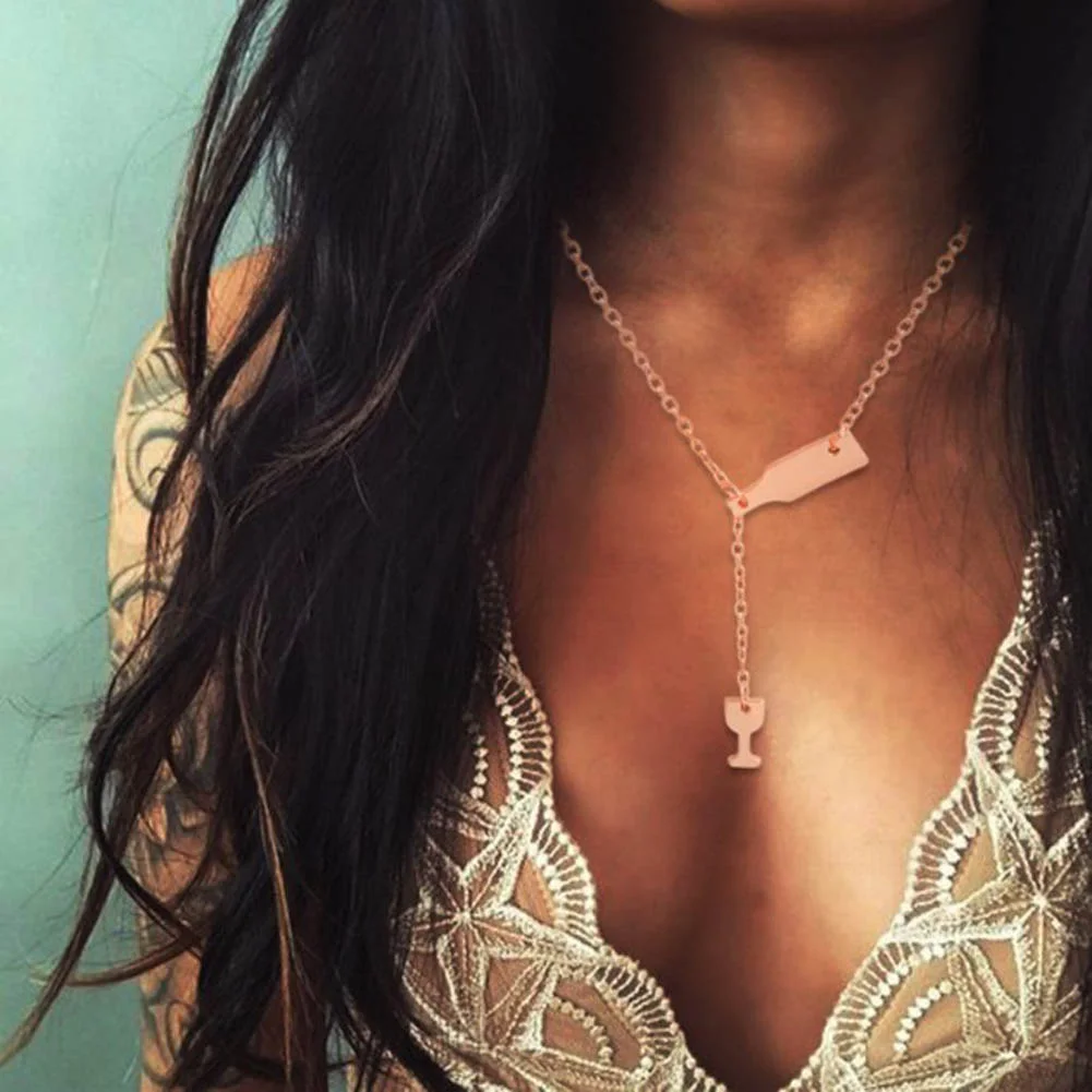 Чашка для бутылки вина женское ожерелье с кулоном оригинальное ювелирное